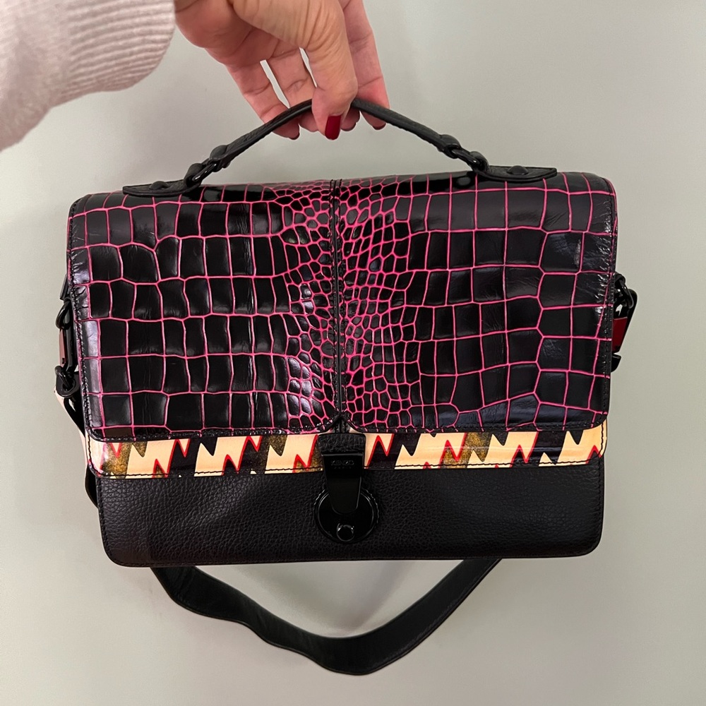 Kenzo Multicolor Croc Embossed Shoulder Bag